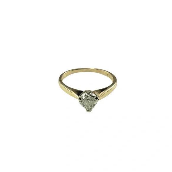 14 Karat Yellow Gold Heart Shaped Diamond Engagement Ring #15689